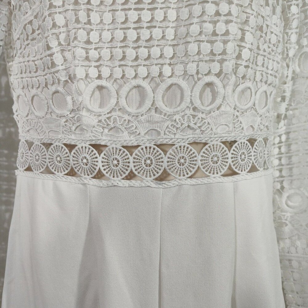 Love x Design Cut-Out Jumpsuit Women Size M White Long Sleeve FOR REPAIR - Picture 6 of 9